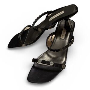 ANN MARINO Sandals, Black Strappy Slingbacks.  10 EUC